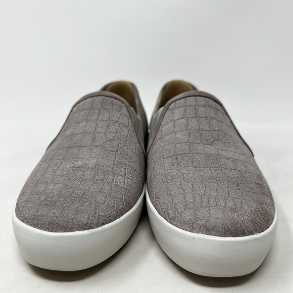Joie Shoe Slides Huxley Gray Croc Pattern Leather Sneaker Comfort Size 37.5 EUR - Picture 3 of 11